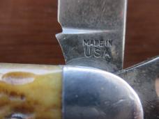 Made In USA Scout/Utility Knife   Blonde Rogers Bone 