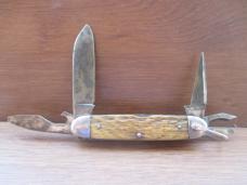 Made In USA Scout/Utility Knife   Blonde Rogers Bone 