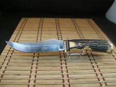 SCHRADE 498 49'ER "BENCH MADE COLLECTION" GOLD RUSH CARBON STEEL FIXED BLADE HUNTING KNIFE & SHEATH
