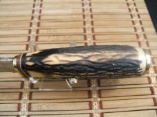 SCHRADE 498 49'ER "BENCH MADE COLLECTION" GOLD RUSH CARBON STEEL FIXED BLADE HUNTING KNIFE & SHEATH