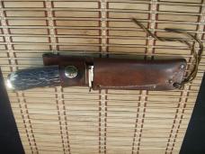 SCHRADE 498 49'ER "BENCH MADE COLLECTION" GOLD RUSH CARBON STEEL FIXED BLADE HUNTING KNIFE & SHEATH