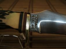 SCHRADE 498 49'ER "BENCH MADE COLLECTION" GOLD RUSH CARBON STEEL FIXED BLADE HUNTING KNIFE & SHEATH