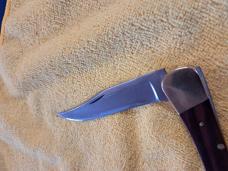 RARE Vintage Buck 110 Knife, 2 pin, 2 line, RIGHT HAND TANG STAMP
