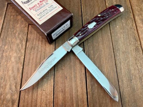 Schatt and Morgan Medium Trapper Burgundy Bone 2006 1 of 100 Schatt and Morgan Medium Trapper Burgundy Bone 2006 1 of 100