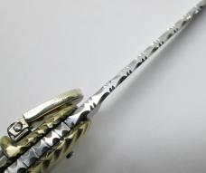 Rare HUBERTUS Automatic Springer Switchblade with File Work Decorative Ornamentation
