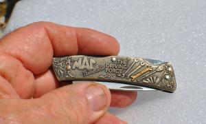 Utica USA MAC Tool Folder Mint 4326 Race Car #21 Mint 3 1/4" Closed