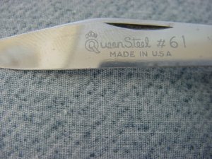 Vintage Queen Steel (Crown 76')  #61, Etched, Classic Stockman's Pattern Pocket Knife 
