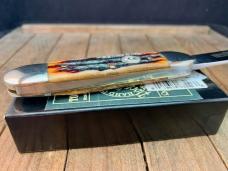 Queen Cutlery Canoe Amber Carved Stag Bone Queen Cutlery Canoe Amber Carved Stag Bone