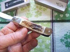 Hubertus Knife Solingen, Germany Small 08 Genuine Stag/Antler 5 3/4 " Open Lillyput NIB Hubertus Knife Solingen, Germany Small 08 Genuine Stag/Antler 5 3/4 " Open Lillyput NIB