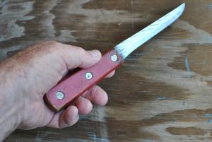 Case XX Fixed Blade 417-6 Used Red Handles 3 Rivets 1970's Utility 