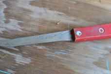 Case XX Fixed Blade 417-6 Used Red Handles 3 Rivets 1970's Utility 
