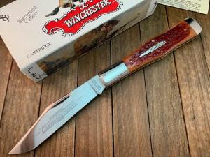 Winchester Cartridge Series Coke Bottle Folding Hunter Burnt Orang Jigged Bone 1994
