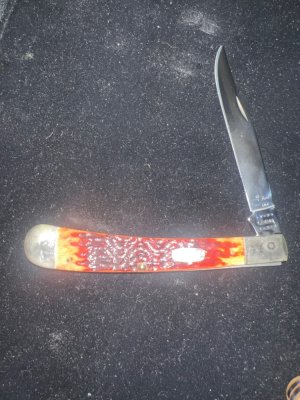 Rare 2000 Case MM 6151 SS Linited  Edition #360 of 500 Red Bone Banana Trapper With Single Bkade 