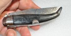 Navaja Andalusian Style Fighting Knife Horn5 1/4" Closed No Liner Early Engraved Blade Both Sides Navaja Andalusian Style Fighting Knife Horn5 1/4" Closed No Liner Early Engraved Blade Both Sides