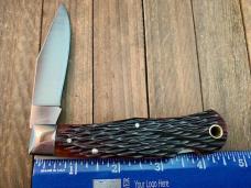 A.G. Russell Texas Ranger Commemorative Lockback 2001 Brown Jigged Bone