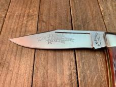 A.G. Russell Texas Ranger Commemorative Lockback 2001 Brown Jigged Bone