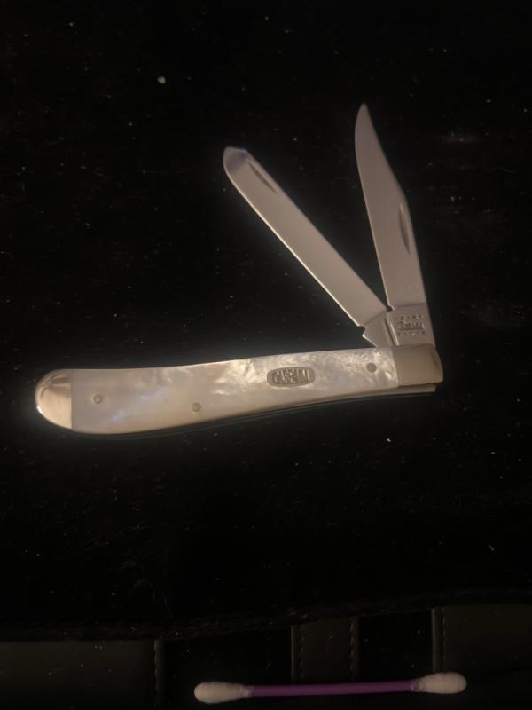 Rare 2000 Case MM 82048 SS Limited Edition #360 of 500 Genuine Mother of Pearl Slimline Trappee