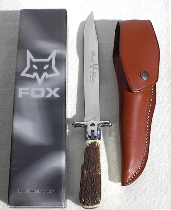 NOS FOX 12" ART. 648 ( PIG STICKER ) GENUINE STAG MANIAGO ITALY LEVER LOCK FOLDING HUNTING KNIFE 