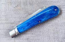 Kroo Blue Kudu Bone Lambsfoot,4" closed, Rwl34,white liners & spacers diamond shield.fileworked Kroo Blue Kudu Bone Lambsfoot,4" closed, Rwl34,white liners & spacers diamond shield.fileworked