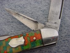 Extremely RARE Vintage ENDERES, Four Blade, Punch Blade, Checker-Board Handles Stockman Pocket Knife