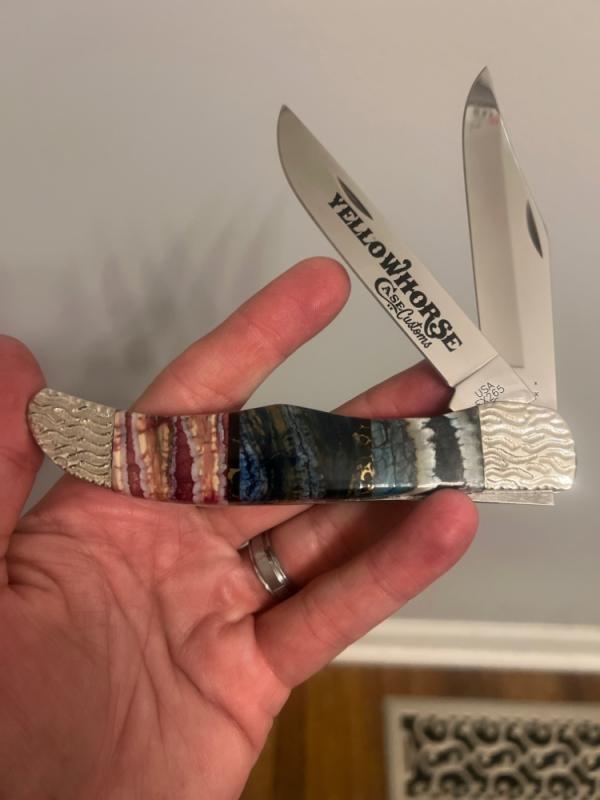2018 EX265 SS Case Exotic Mammoth Tooth Holder Folding Hunter #10 Of 100 Brian Yellowhorse Custom 2018 EX265 SS Case Exotic Mammoth Tooth Holder Folding Hunter #10 Of 100 Brian Yellowhorse Custom
