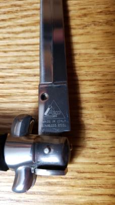 13 Inch Switchblade Knife with Belt Sheath. Fast opening, Locks up Solid. Not used or Re-sharpened.