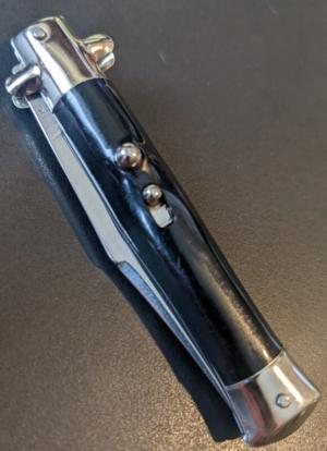 BLACK ITALIAN TOURIST CARD KNIFE 7" OVERALL 