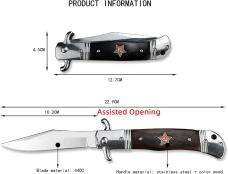 Czech, Soviet Hidden Release knife Rosewood handles Czech, Soviet Hidden Release knife Rosewood handles