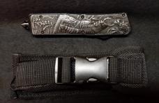 OTF Samurai and Dragon gunmetal relief. 