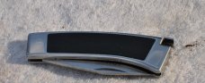 Valor Japan Large Tab Lock Folding Hunter 4" Closed Mint 1980's Knife Heavy Stainless Frame