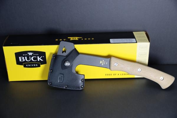 Buck Compadre 12.75" Axe Natural Canvas Micarta 0106BRS1-B Buck Compadre 12.75" Axe Natural Canvas Micarta 0106BRS1-B