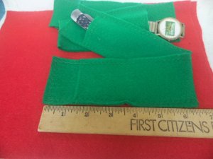 GREEN FELT POUCHES FOR STORING POCKET KNIVES AND JEWELRY ONE DOZEN MADE IN NC