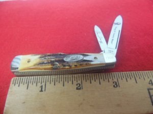 CASE XX 1985 ROY ACUFF GUNSTOCK STAG 5215SS LIMITED WITH ENGRAVED BLADES UNUSED
