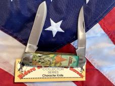 Vintage Camillus 2 Blade Large Cigar Knife w Riders of the Silver Screen Handles -Lone Ranger -NOS