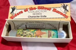 Vintage Camillus 2 Blade Large Cigar Knife w Riders of the Silver Screen Handles -Lone Ranger -NOS