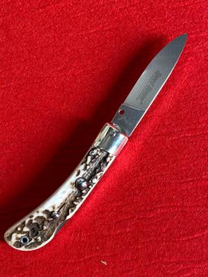 AKC Speed Hunter Stag 18cm / 7" Flat Ground Blade w/Etch EX