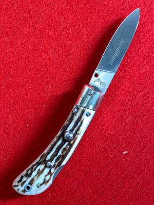 AKC Speed Hunter Stag 18cm / 7" Flat Ground Blade w/Etch EX