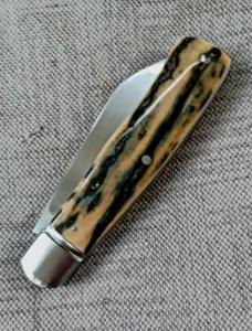 Bobby Toole Mammoth Ivory Native Slipjoint..New, CPM-154 ,4 " .coa and pouch..real color in this one