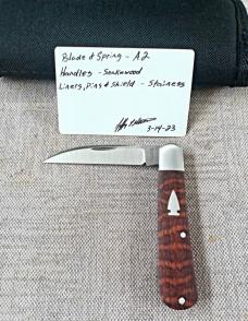 Jeffery Mitchell Snakewood Swayback Jack...3.75" closed..A2.New from maker..coa with pouch 