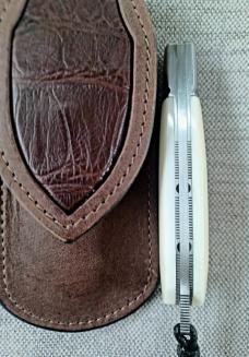 Vincenzo Balistreri Native Lever Taillock.. Hippo Ivory..fluted ..4" closed..AEB-L..coa..slip