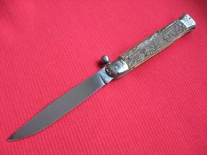 VINTAGE Italian RAPID One Hand Opening STAG Handle Knife - New Old Stock
