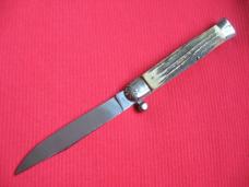 VINTAGE Italian RAPID One Hand Opening STAG Handle Knife - New Old Stock VINTAGE Italian RAPID One Hand Opening STAG Handle Knife - New Old Stock