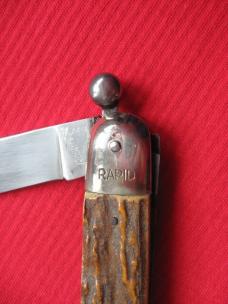 VINTAGE Italian RAPID One Hand Opening STAG Handle Knife - New Old Stock VINTAGE Italian RAPID One Hand Opening STAG Handle Knife - New Old Stock
