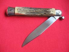 VINTAGE Italian RAPID One Hand Opening STAG Handle Knife - New Old Stock VINTAGE Italian RAPID One Hand Opening STAG Handle Knife - New Old Stock