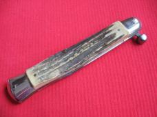VINTAGE Italian RAPID One Hand Opening STAG Handle Knife - New Old Stock VINTAGE Italian RAPID One Hand Opening STAG Handle Knife - New Old Stock