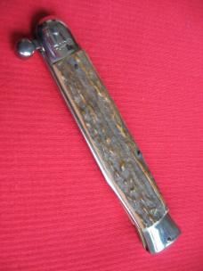 VINTAGE Italian RAPID One Hand Opening STAG Handle Knife - New Old Stock VINTAGE Italian RAPID One Hand Opening STAG Handle Knife - New Old Stock