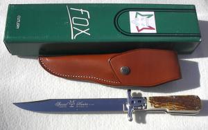 NOS FOX 12" ART. 648 ( PIG STICKER ) GENUINE STAG MANIAGO ITALY LEVER LOCK FOLDING HUNTING KNIFE 