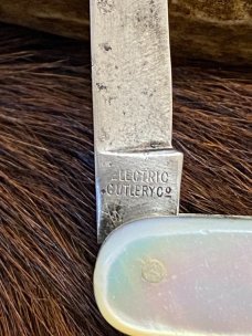 Electric Cutlery Co. 2 Blade Mother of Pearl Pen Knife, N.Y.C., Newark NJ., 1873-1909