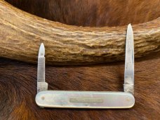 Electric Cutlery Co. 2 Blade Mother of Pearl Pen Knife, N.Y.C., Newark NJ., 1873-1909