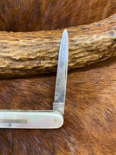 Electric Cutlery Co. 2 Blade Mother of Pearl Pen Knife, N.Y.C., Newark NJ., 1873-1909